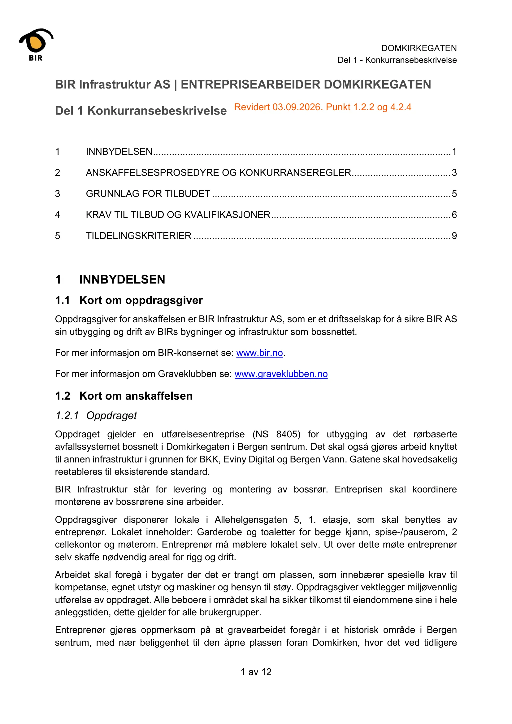Konkurransebeskrivelse