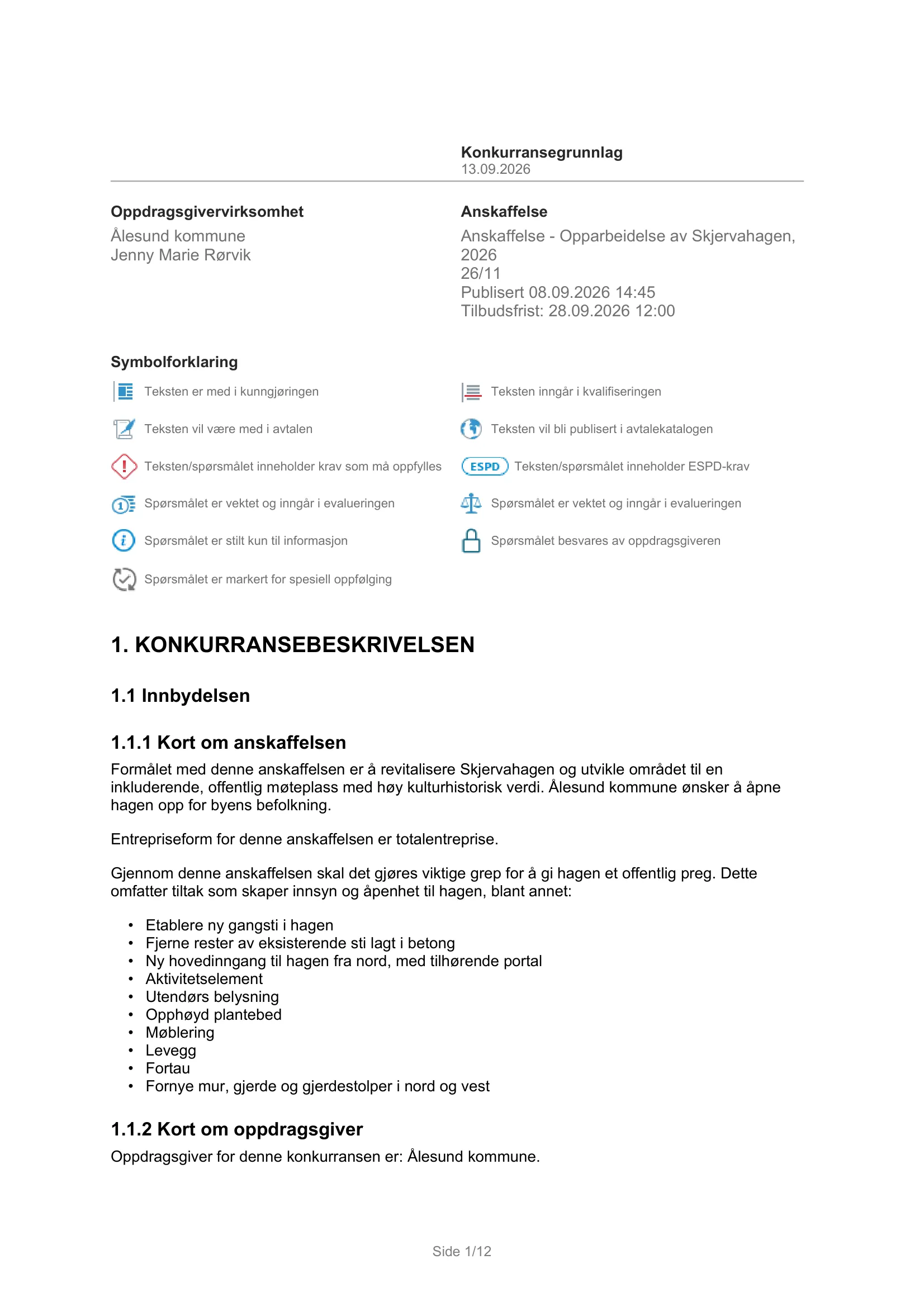 Konkurransebeskrivelse