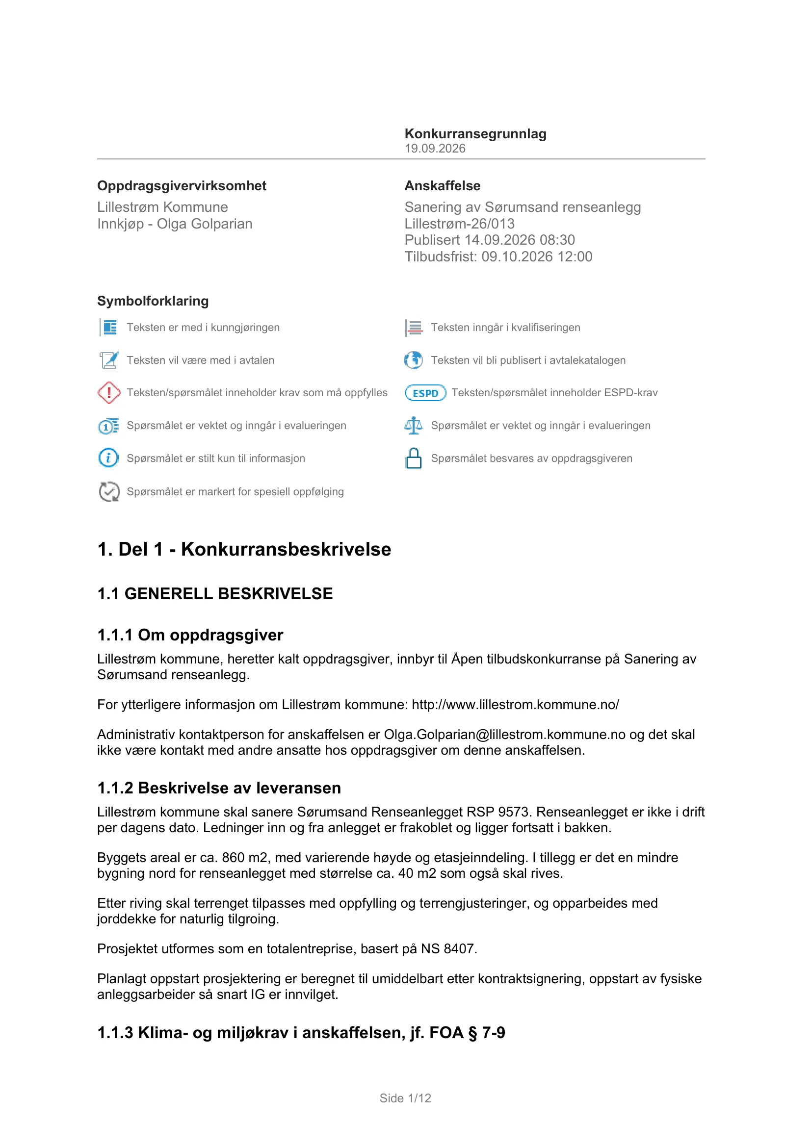 Konkurransebeskrivelse