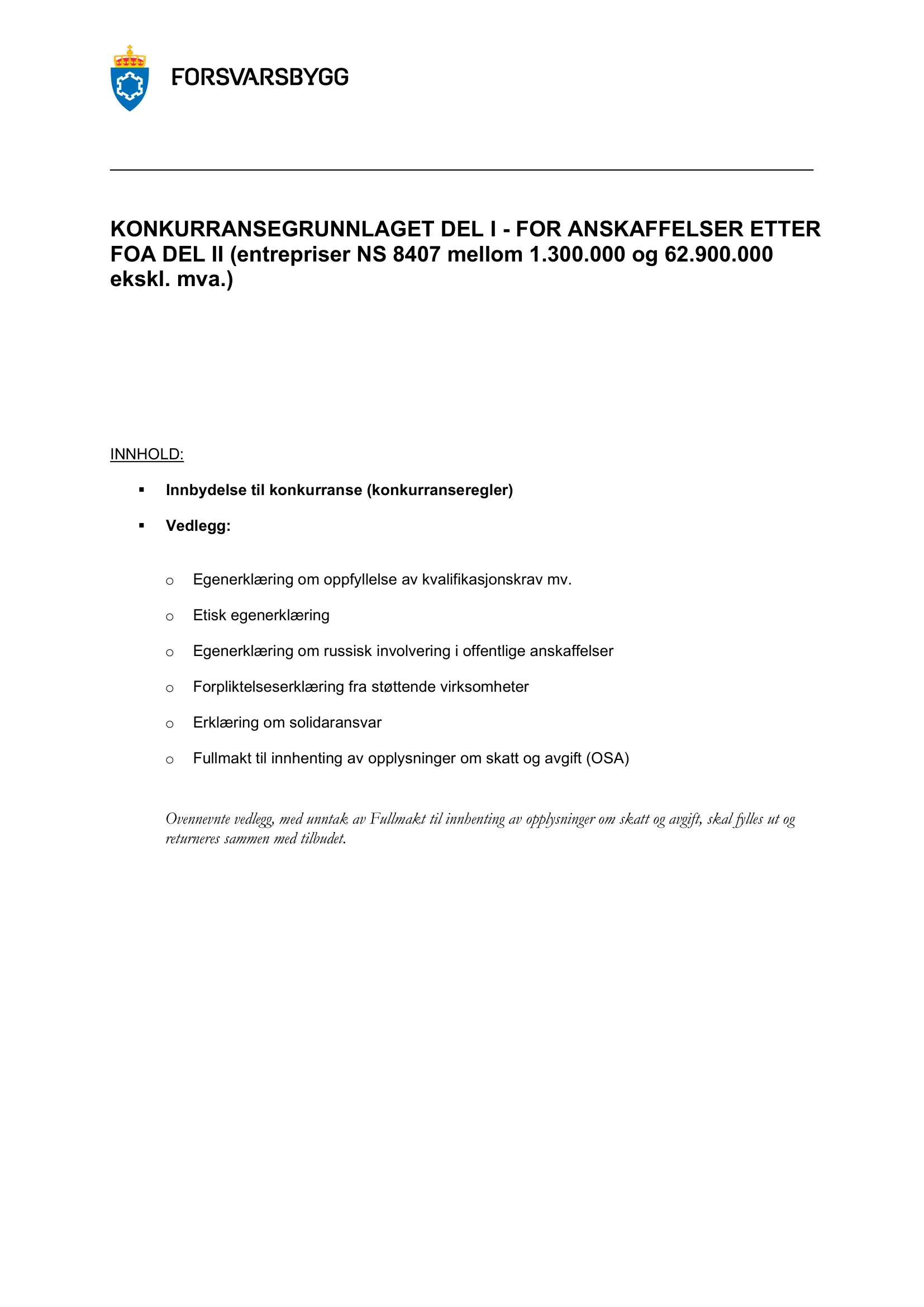 Konkurransebeskrivelse