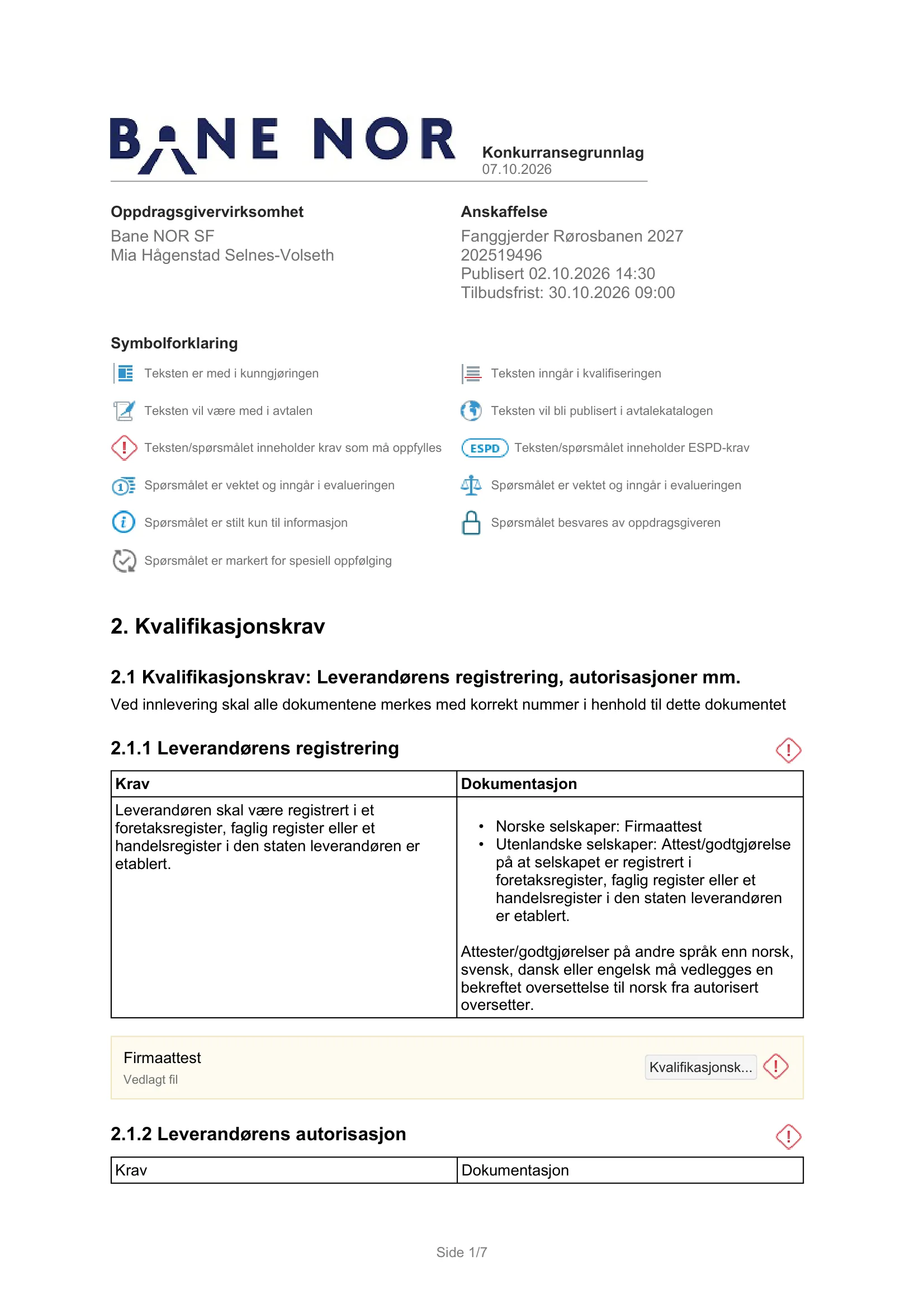 Konkurransebeskrivelse