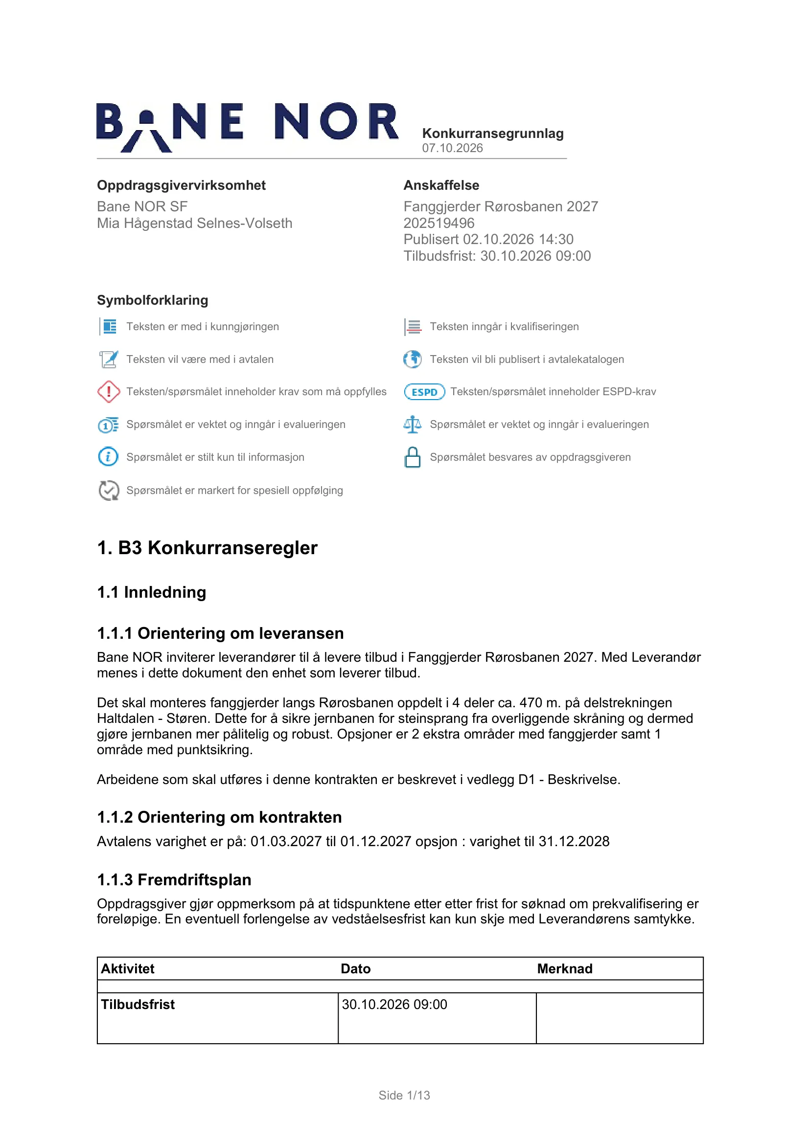 Konkurransebeskrivelse