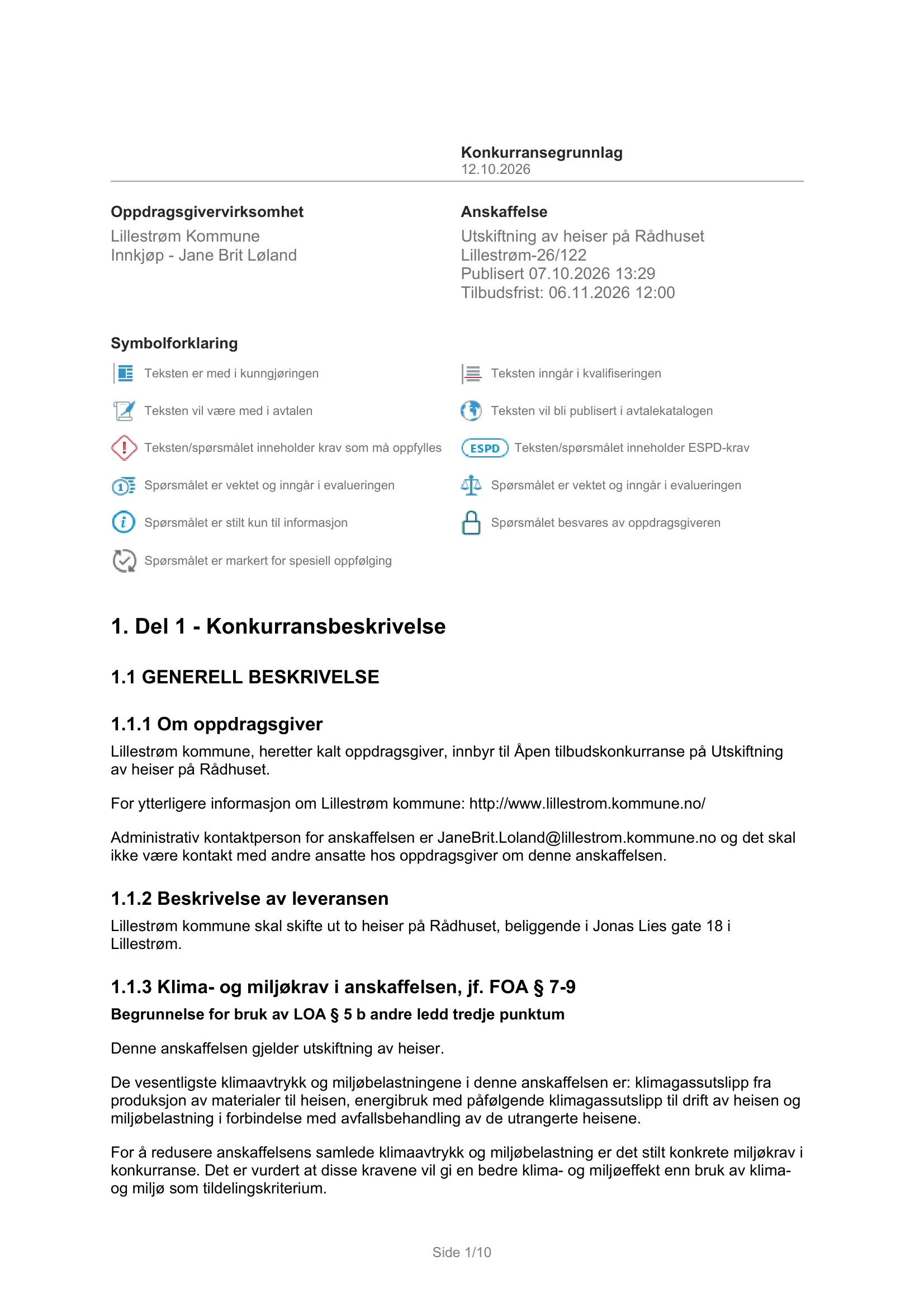 Konkurransebeskrivelse