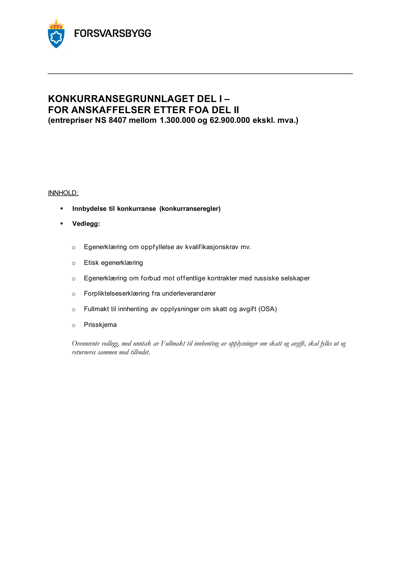 Konkurransebeskrivelse