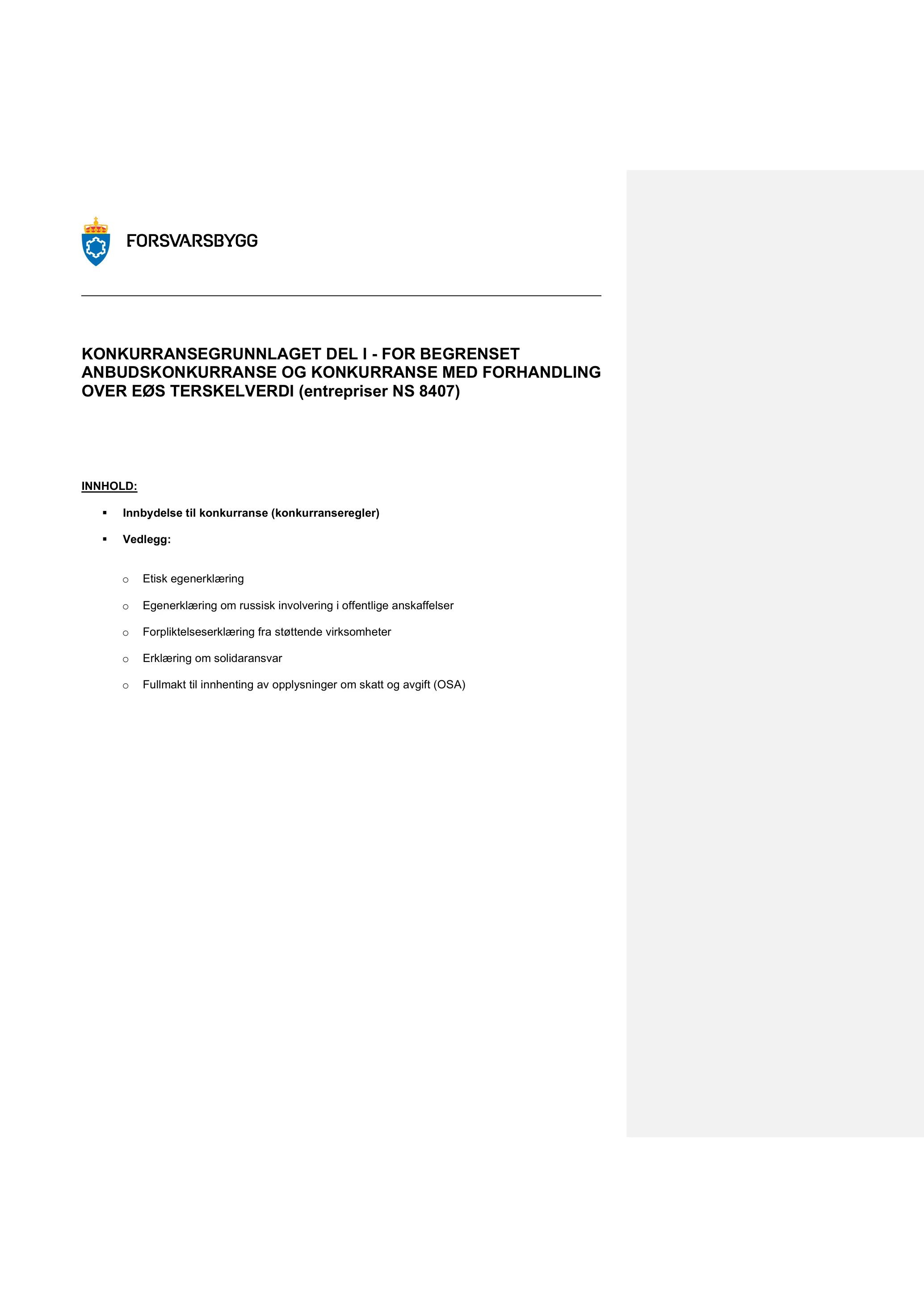 Konkurransebeskrivelse