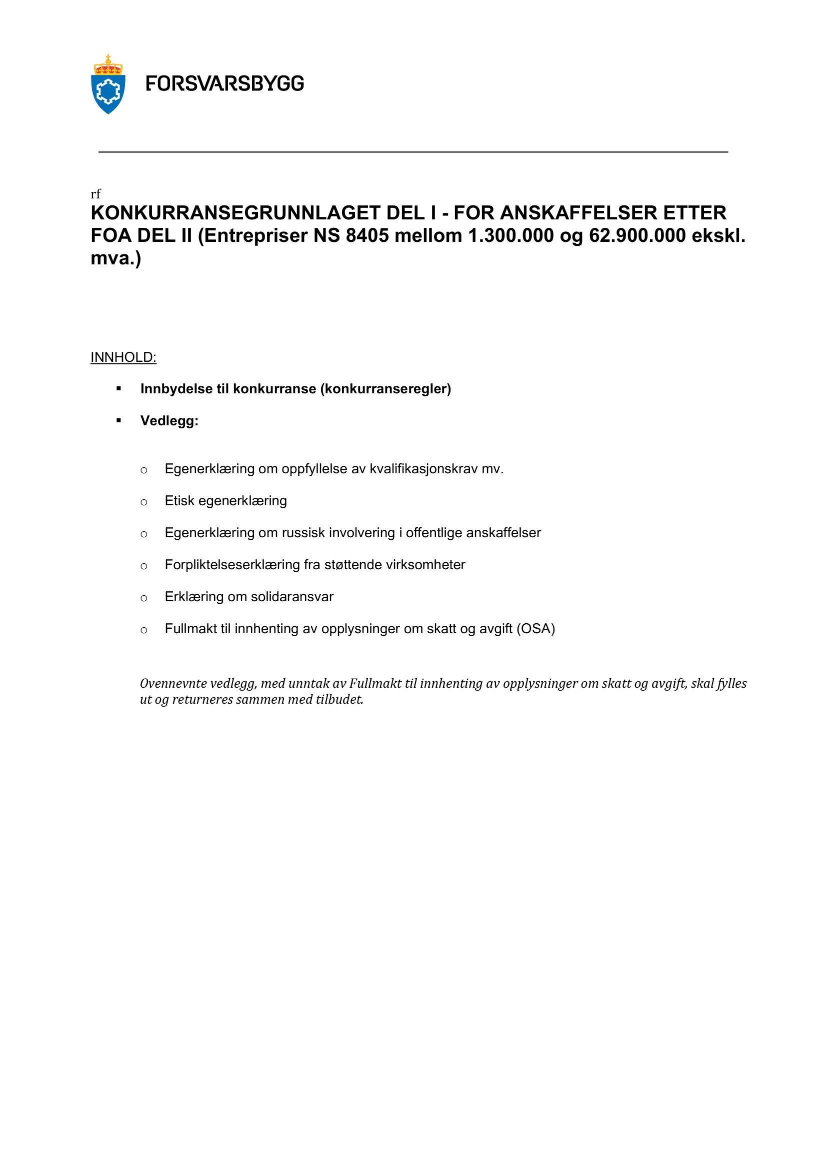 Konkurransebeskrivelse