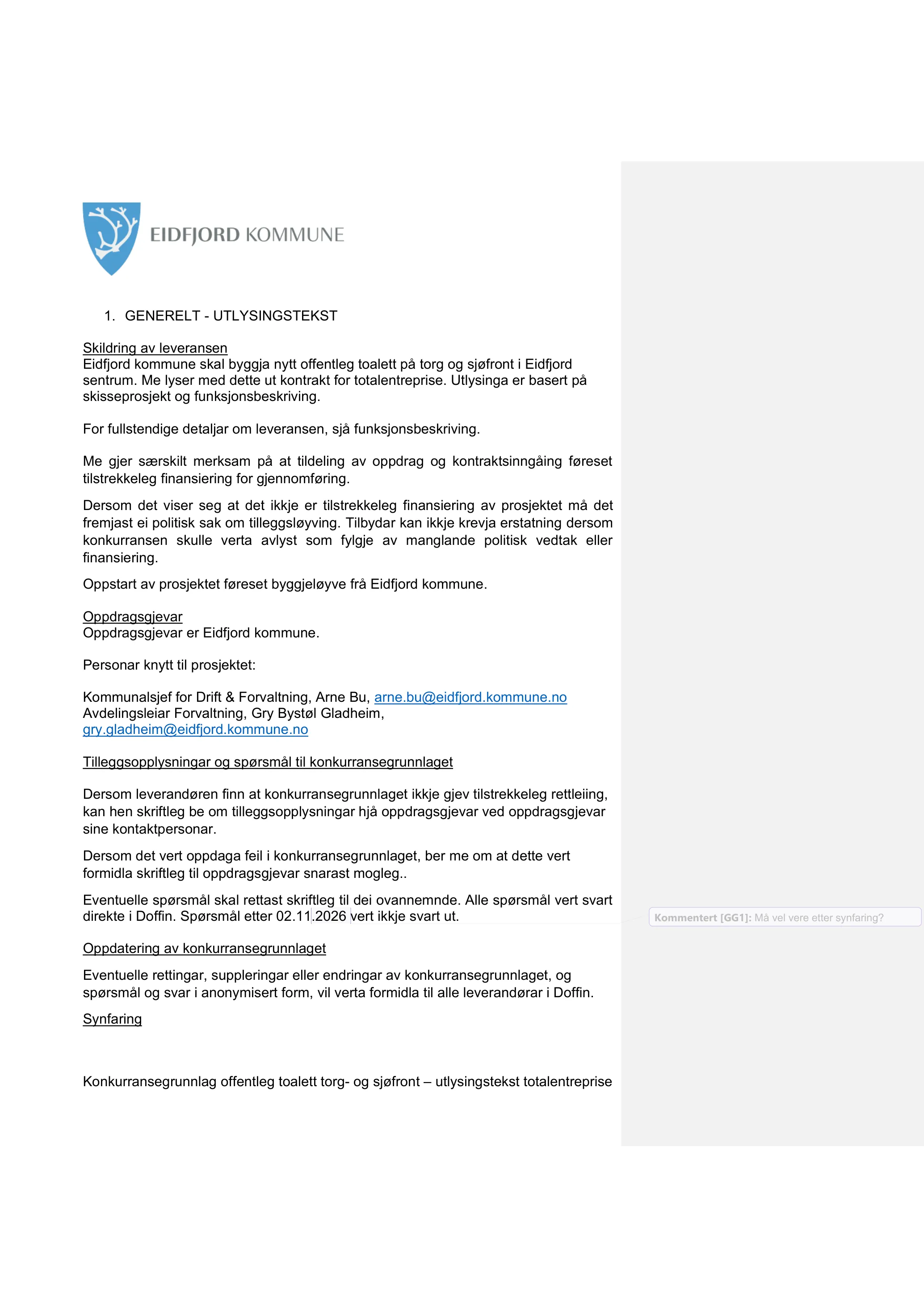 Konkurransebeskrivelse