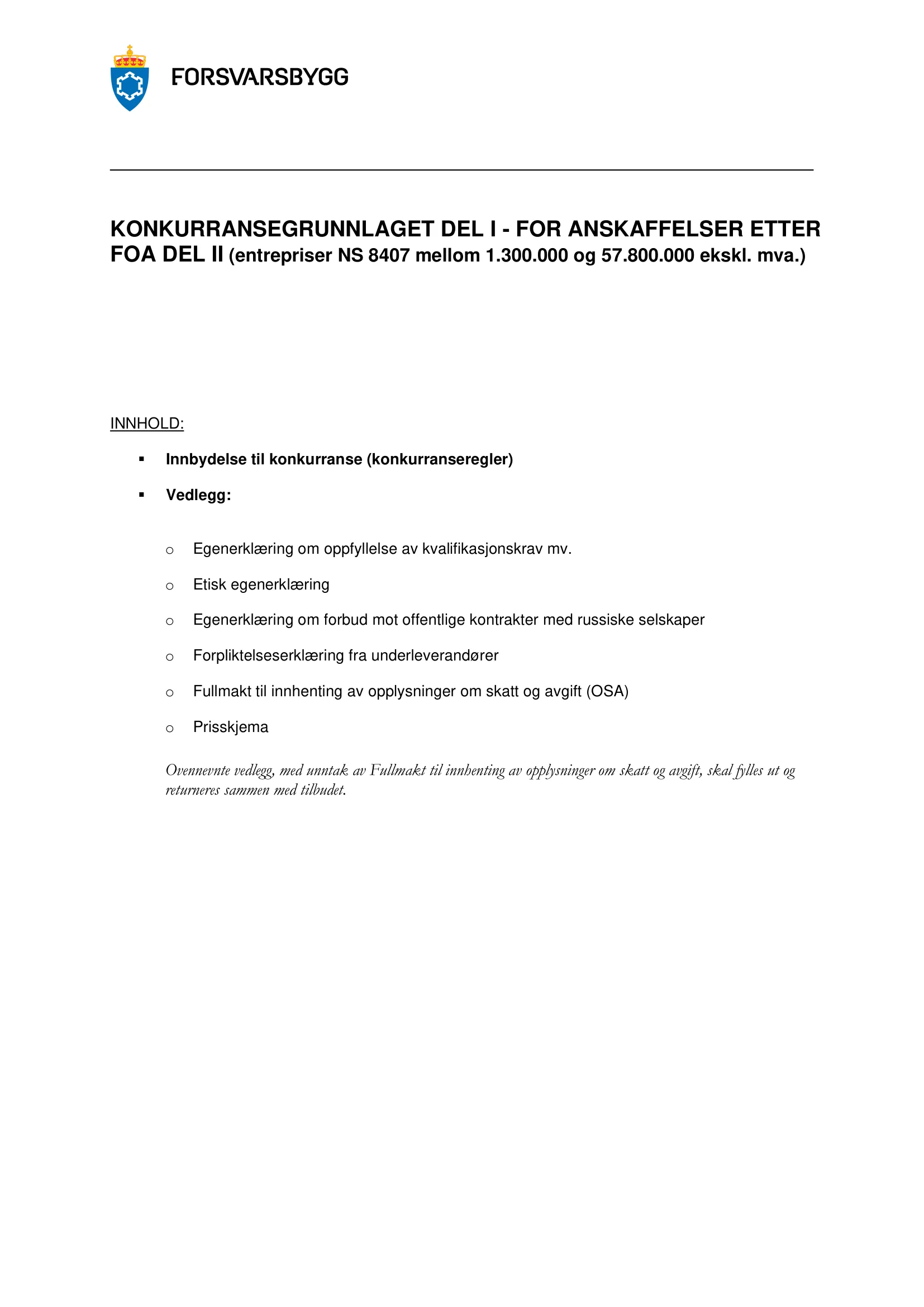 Konkurransebeskrivelse