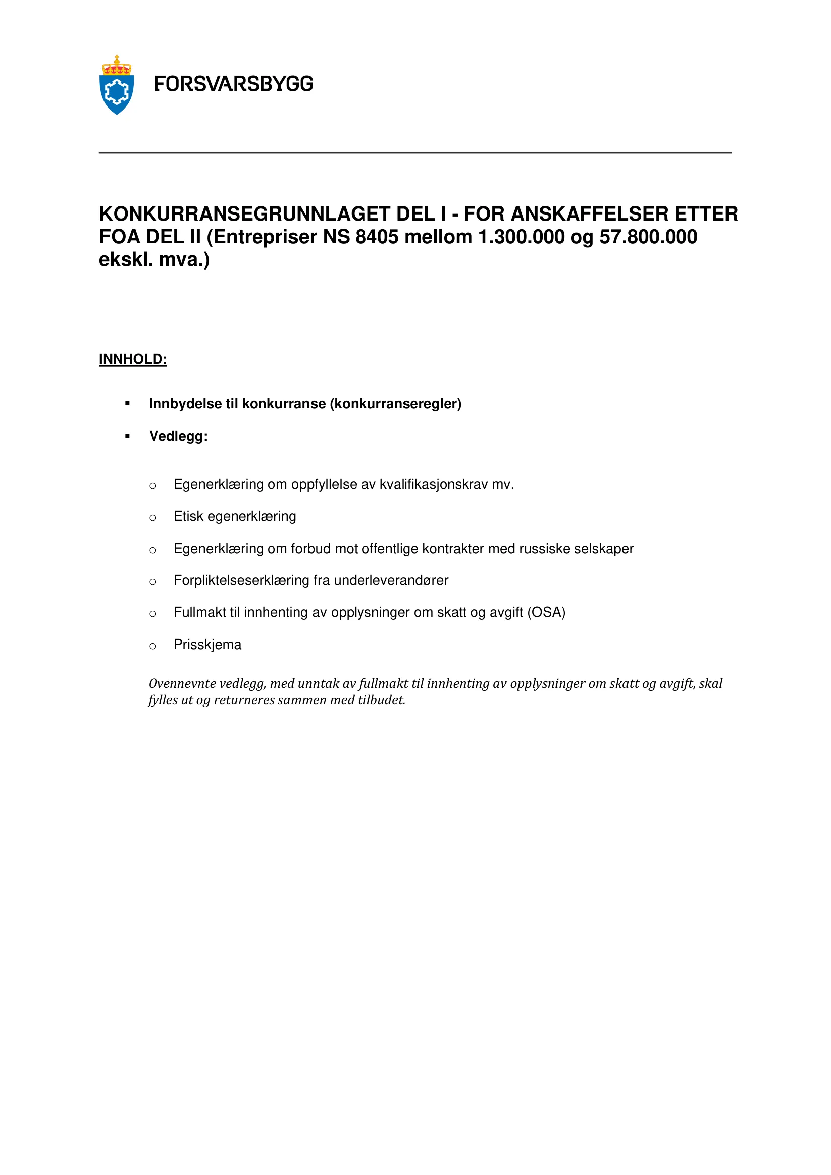 Konkurransebeskrivelse