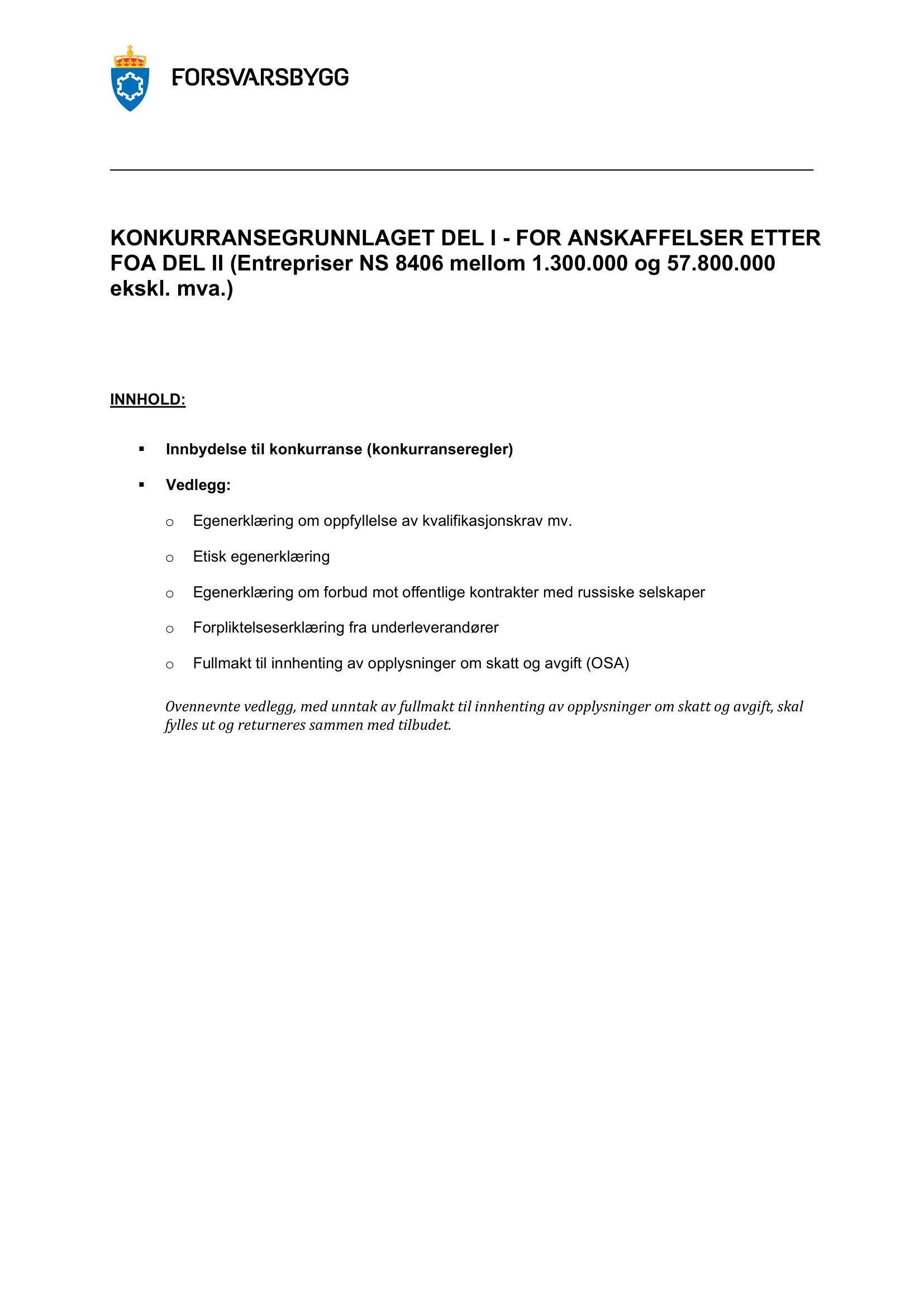 Konkurransebeskrivelse