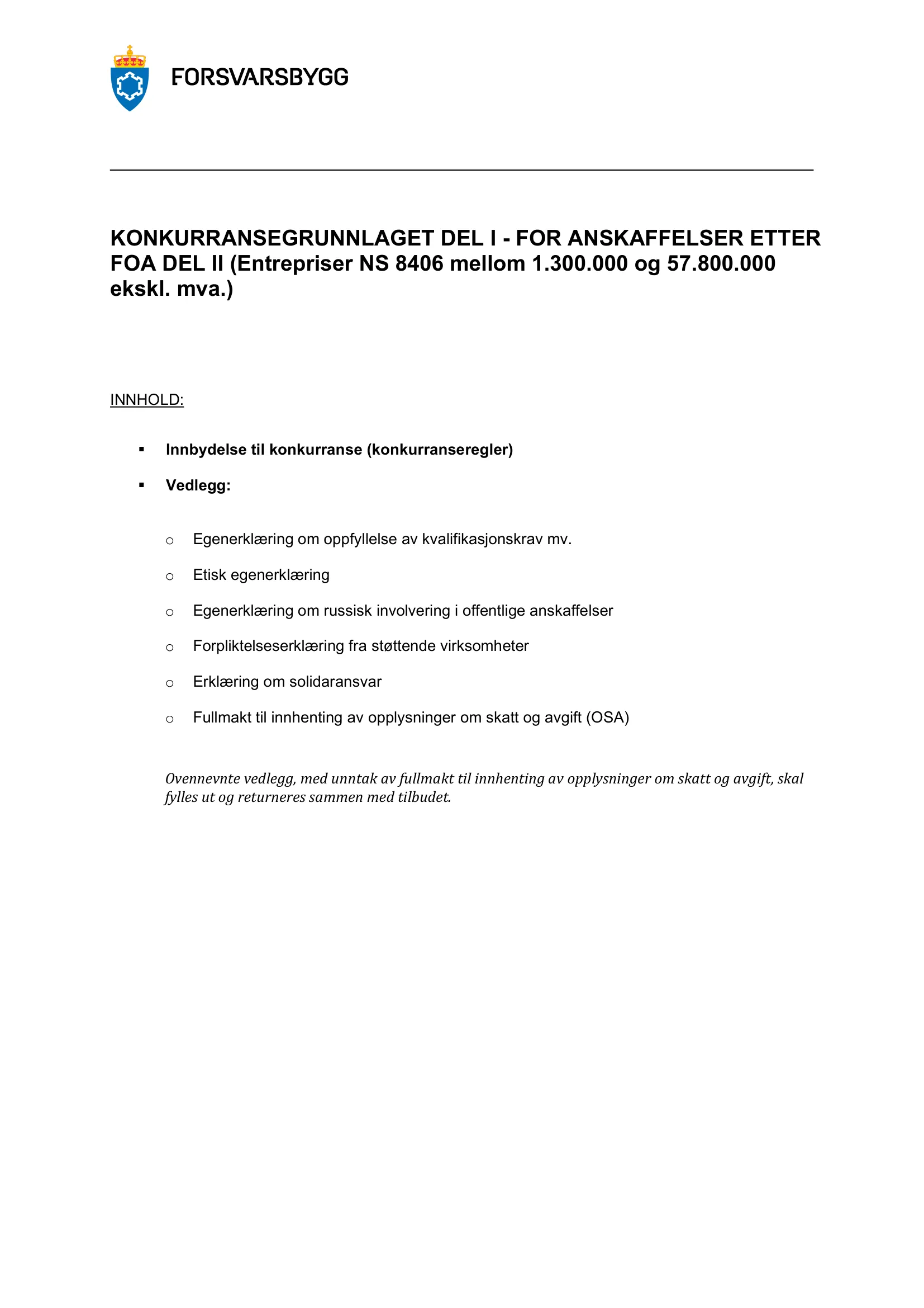 Konkurransebeskrivelse