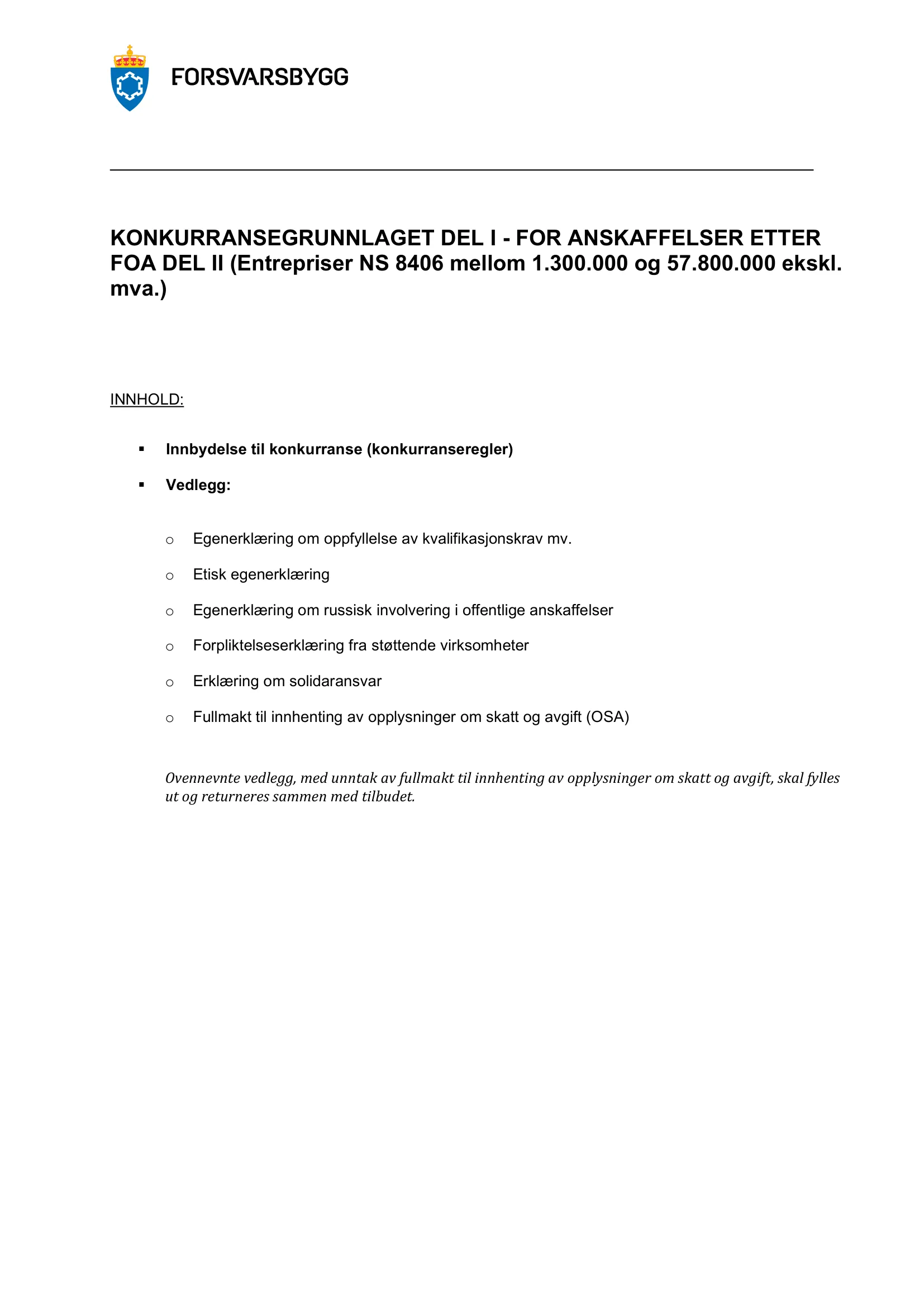 Konkurransebeskrivelse