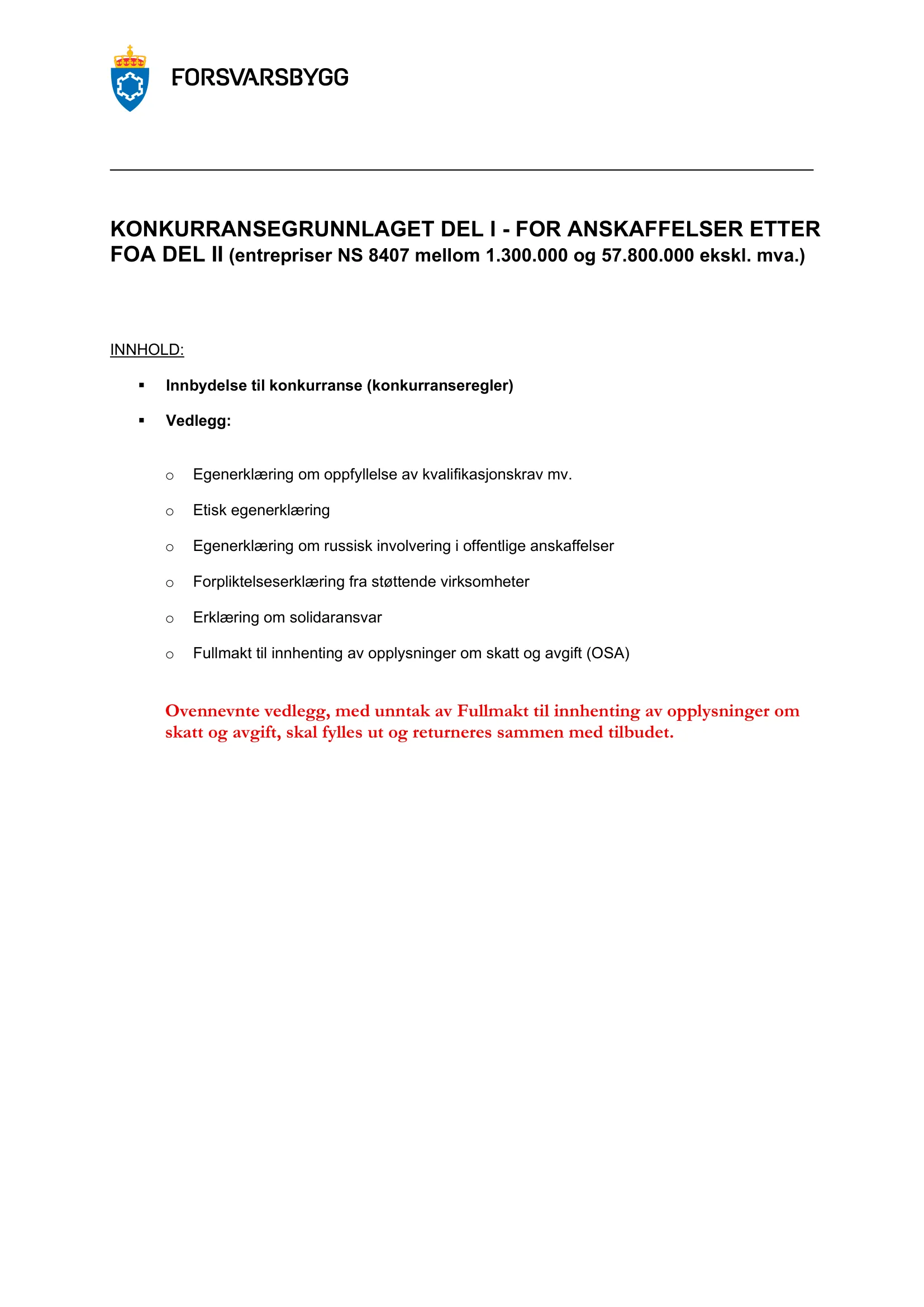 Konkurransebeskrivelse