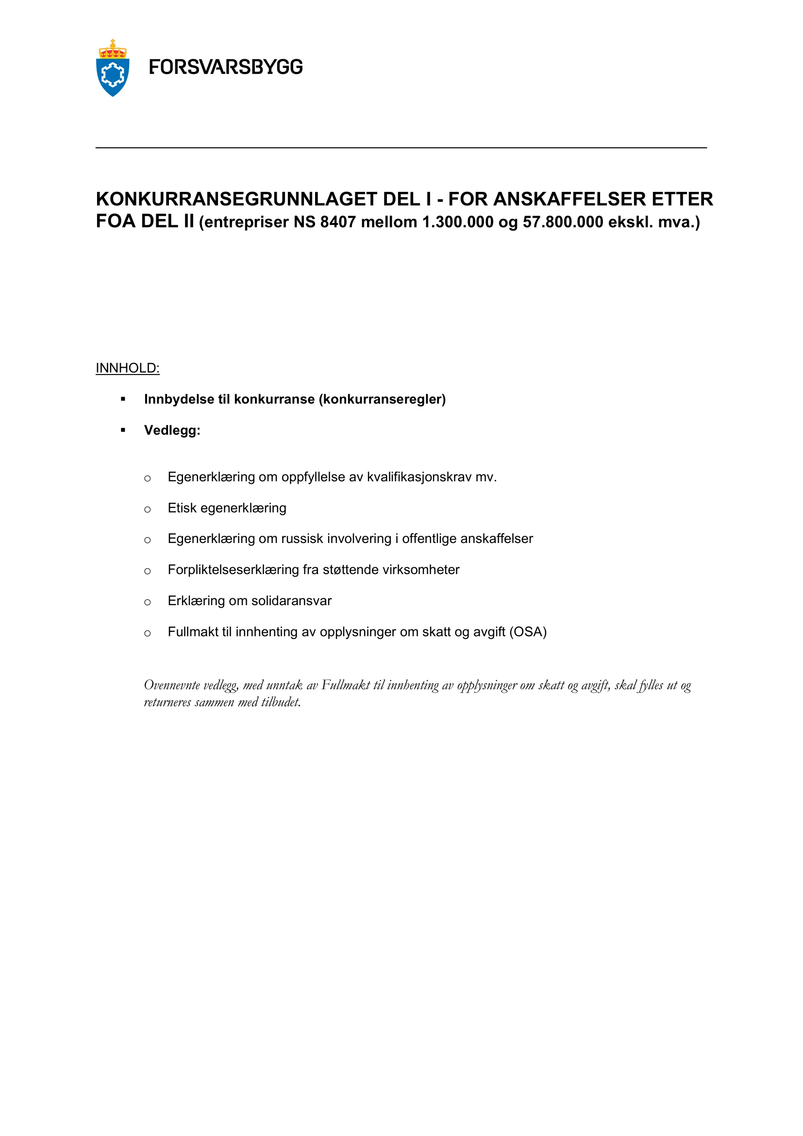 Konkurransebeskrivelse