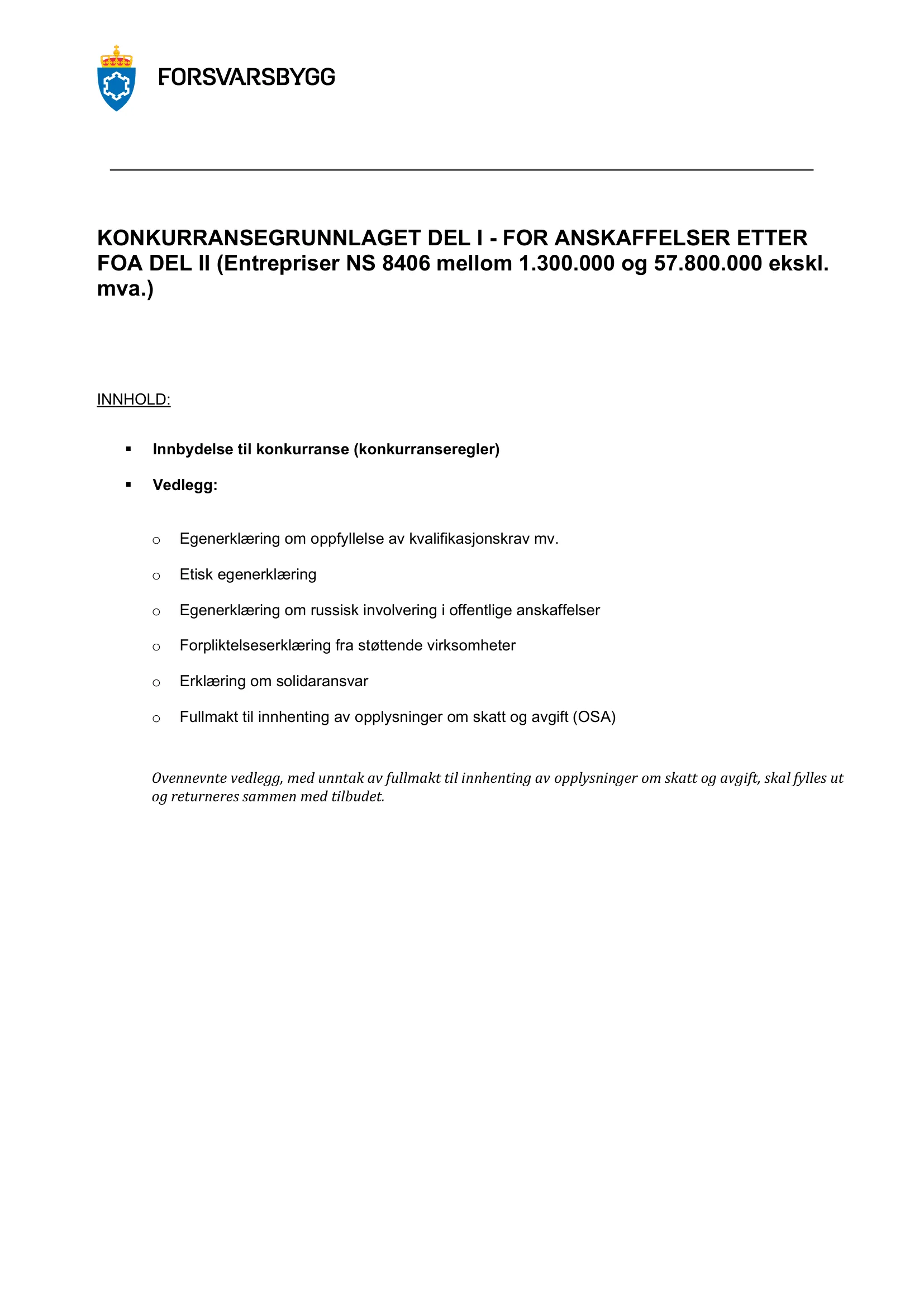 Konkurransebeskrivelse