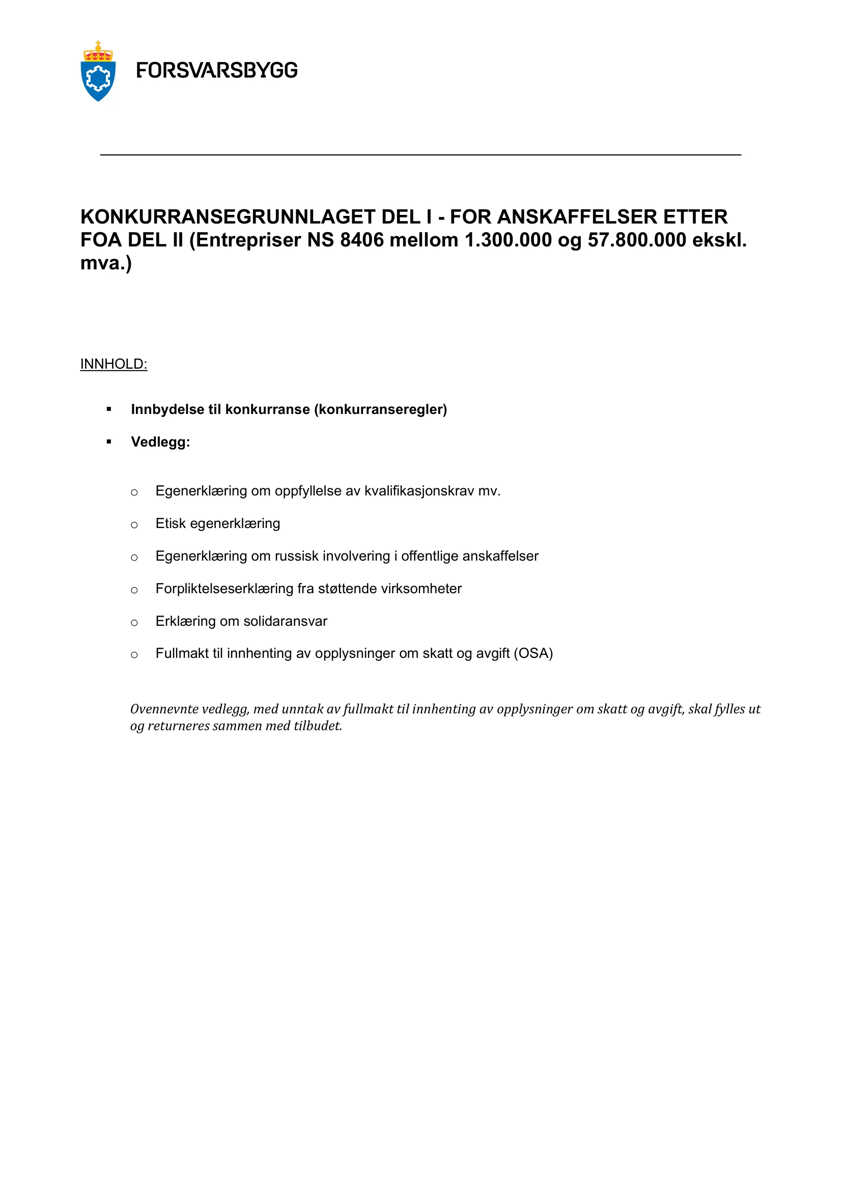 Konkurransebeskrivelse