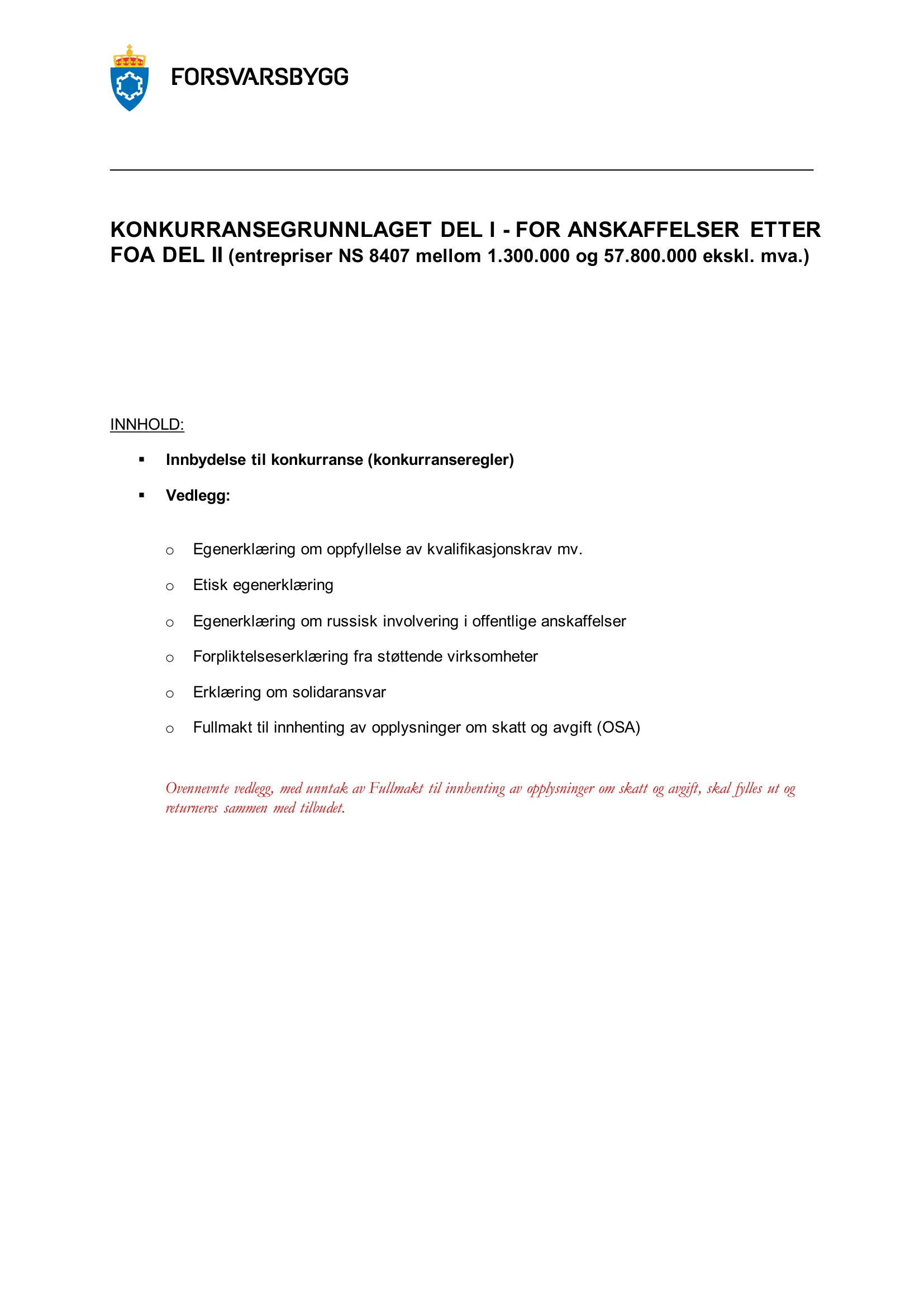 Konkurransebeskrivelse